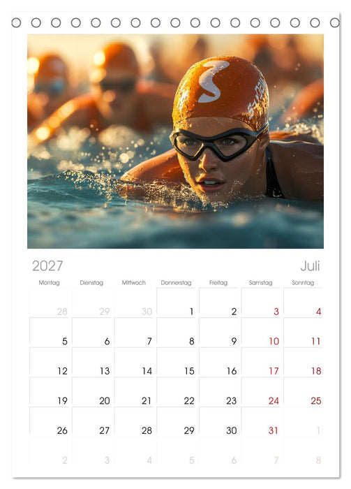 Triathlon Power (CALVENDO Tischplaner A5H 2027)