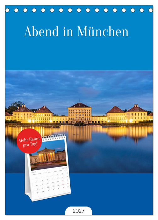 Abend in München (CALVENDO Tischplaner A5H 2027)