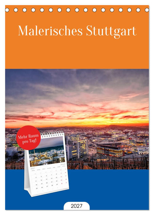 Malerisches Stuttgart (CALVENDO Tischplaner A5H 2027)