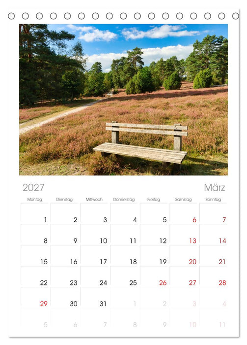 Lüneburger Südheide (CALVENDO Tischplaner A5H 2027)