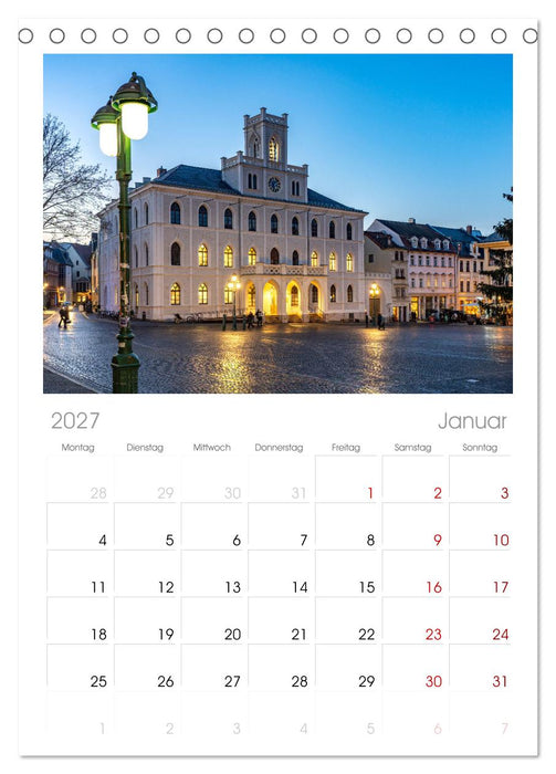 Thüringen - Weimar (CALVENDO Tischplaner A5H 2027)