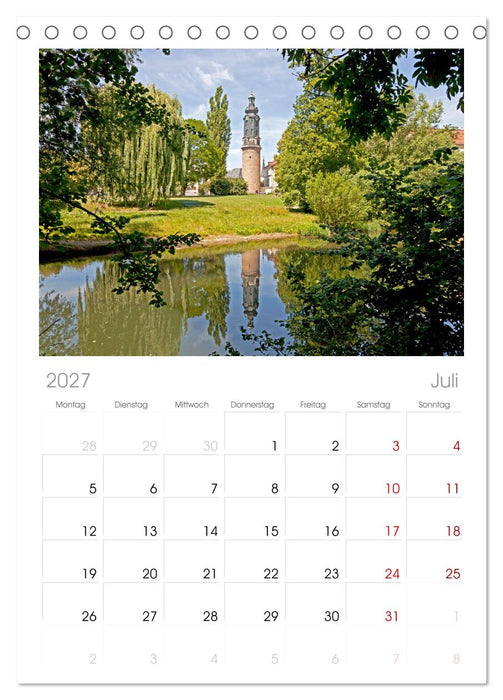 Thüringen - Weimar (CALVENDO Tischplaner A5H 2027)