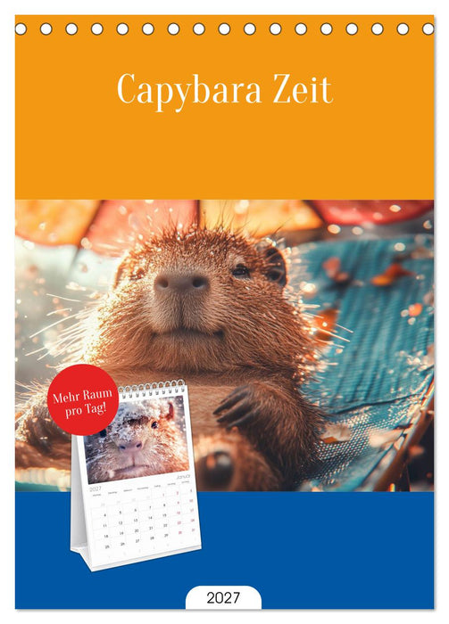 Capybara Zeit (CALVENDO Tischplaner A5H 2027)
