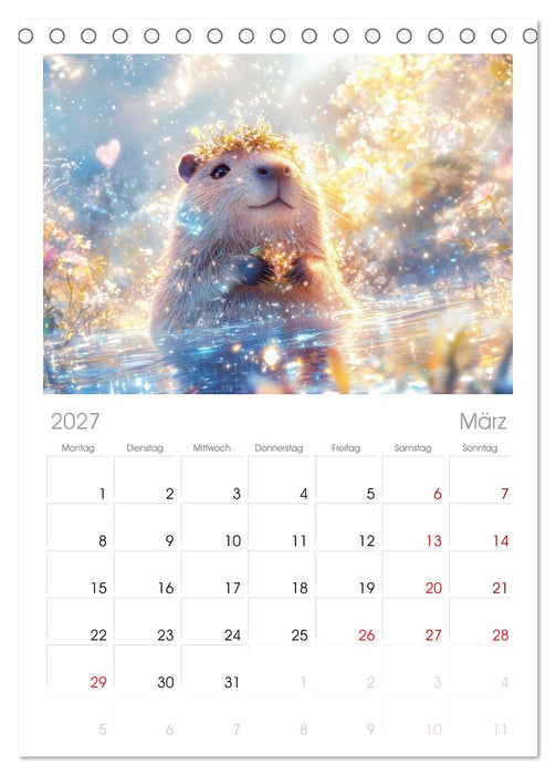 Capybara Zeit (CALVENDO Tischplaner A5H 2027)