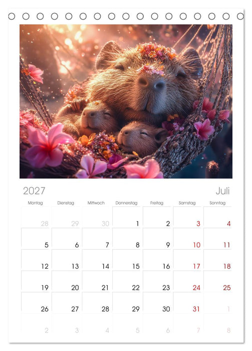 Capybara Zeit (CALVENDO Tischplaner A5H 2027)