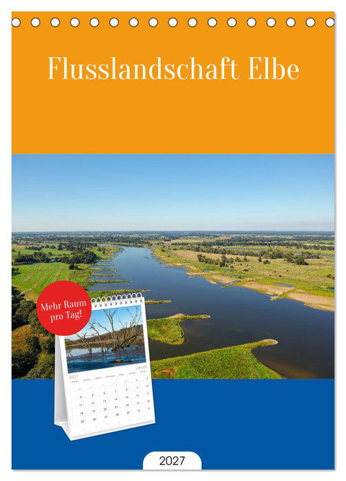 Flusslandschaft Elbe (CALVENDO Tischplaner A5H 2027)