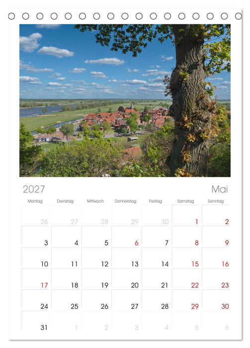 Flusslandschaft Elbe (CALVENDO Tischplaner A5H 2027)
