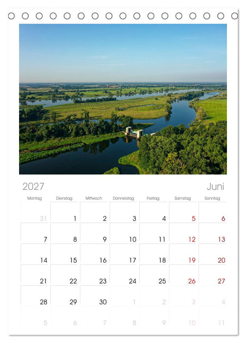 Flusslandschaft Elbe (CALVENDO Tischplaner A5H 2027)