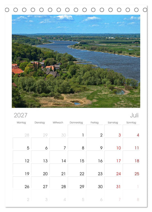 Flusslandschaft Elbe (CALVENDO Tischplaner A5H 2027)