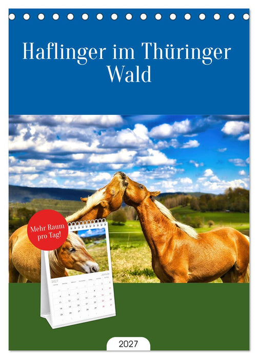 Haflinger im Thüringer Wald (CALVENDO Tischplaner A5H 2027)
