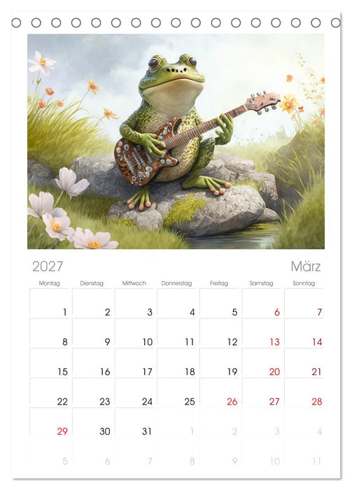 Frosch Konzert (CALVENDO Tischplaner A5H 2027)