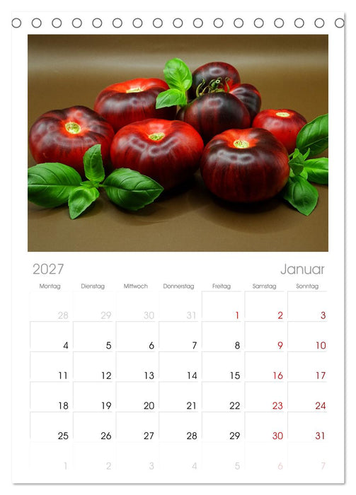 Tomaten Satt (CALVENDO Tischplaner A5H 2027)