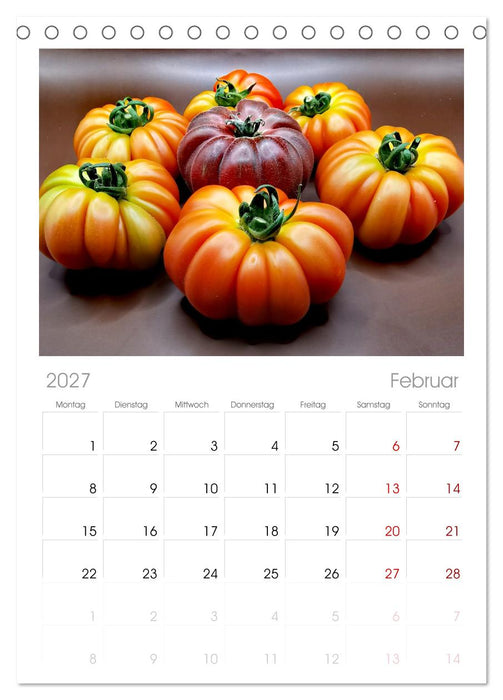 Tomaten Satt (CALVENDO Tischplaner A5H 2027)