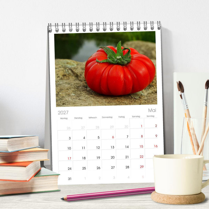 Tomaten Satt (CALVENDO Tischplaner A5H 2027)
