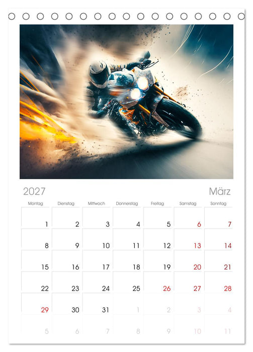 Motorrad Speed (CALVENDO Tischplaner A5H 2027)