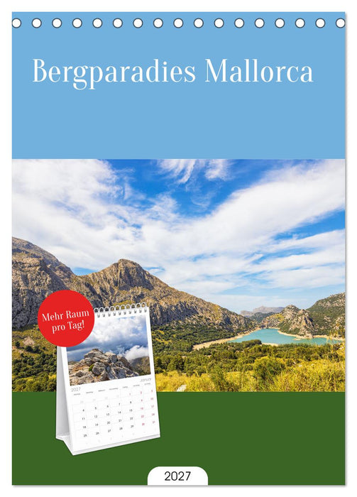Bergparadies Mallorca (CALVENDO Tischplaner A5H 2027)