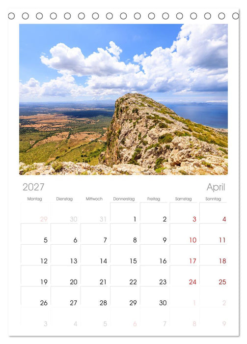 Bergparadies Mallorca (CALVENDO Tischplaner A5H 2027)