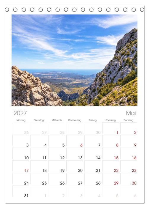 Bergparadies Mallorca (CALVENDO Tischplaner A5H 2027)