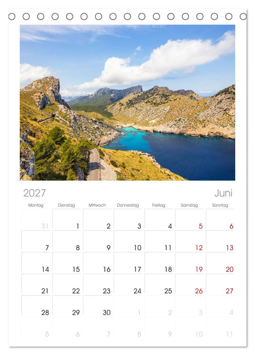 Bergparadies Mallorca (CALVENDO Tischplaner A5H 2027)