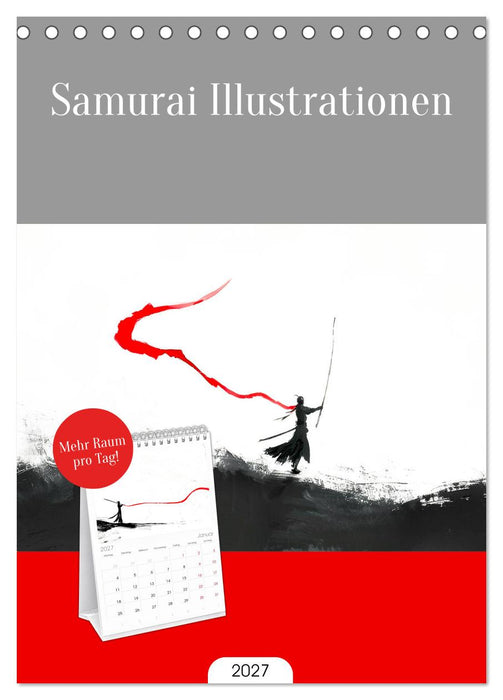 Samurai Illustrationen (CALVENDO Tischplaner A5H 2027)