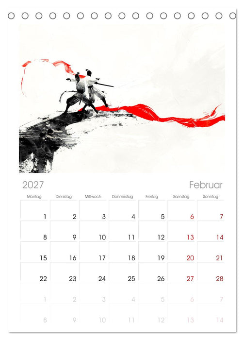 Samurai Illustrationen (CALVENDO Tischplaner A5H 2027)