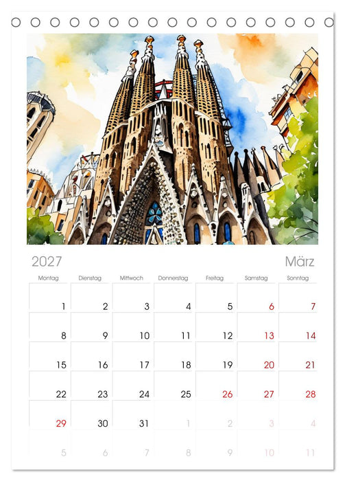 Faszination Spanien (CALVENDO Tischplaner A5H 2027)