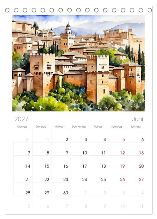 Faszination Spanien (CALVENDO Tischplaner A5H 2027)