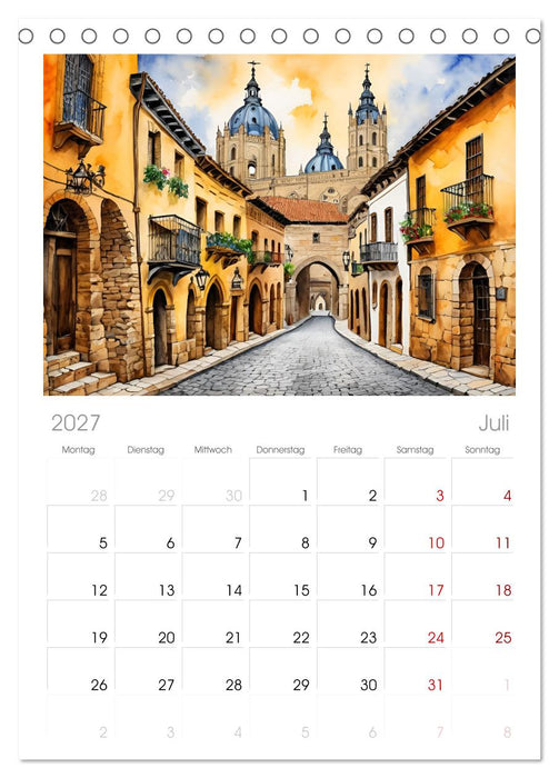 Faszination Spanien (CALVENDO Tischplaner A5H 2027)