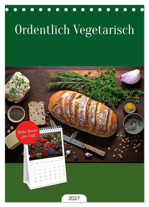 Ordentlich Vegetarisch (CALVENDO Tischplaner A5H 2027)