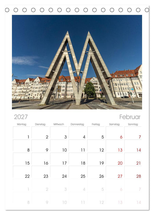 Sachsen - Leipzig (CALVENDO Tischplaner A5H 2027)
