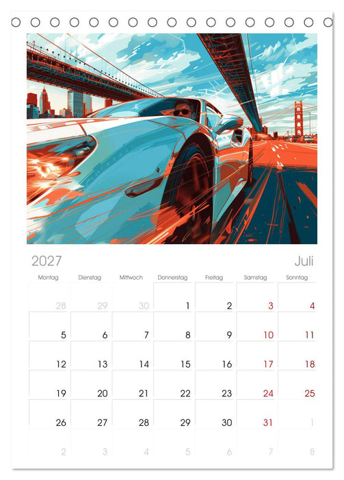 Speed Symphony (CALVENDO Tischplaner A5H 2027)