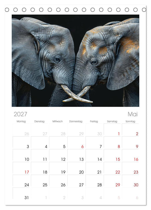 Liebenswerte Elefanten (CALVENDO Tischplaner A5H 2027)