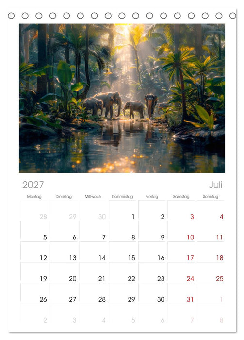 Liebenswerte Elefanten (CALVENDO Tischplaner A5H 2027)