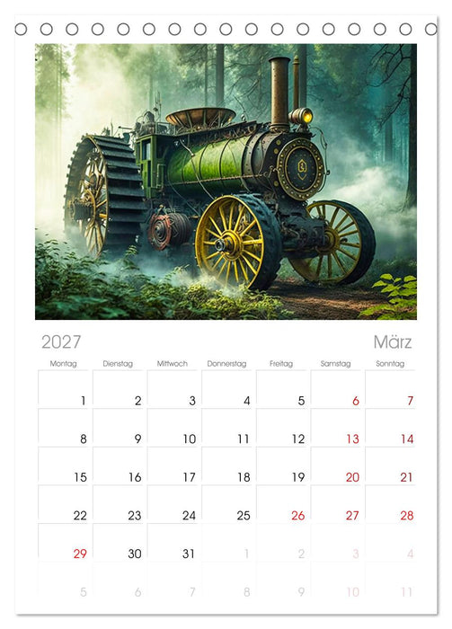 Steampunktraktoren (CALVENDO Tischplaner A5H 2027)