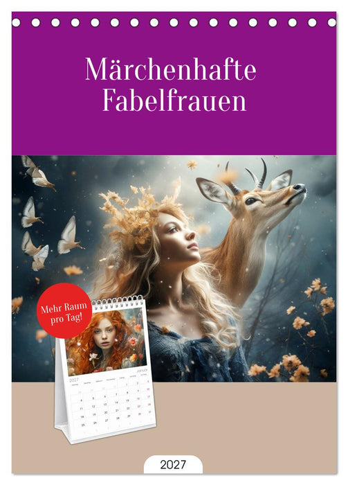 Märchenhafte Fabelfrauen (CALVENDO Tischplaner A5H 2027)