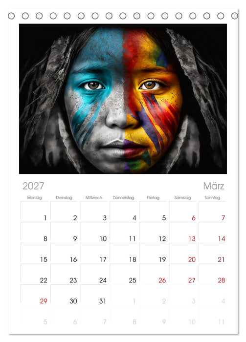 Die Menschen sind bunt (CALVENDO Tischplaner A5H 2027)