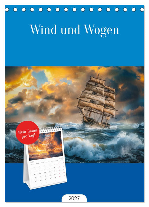 Wind und Wogen (CALVENDO Tischplaner A5H 2027)