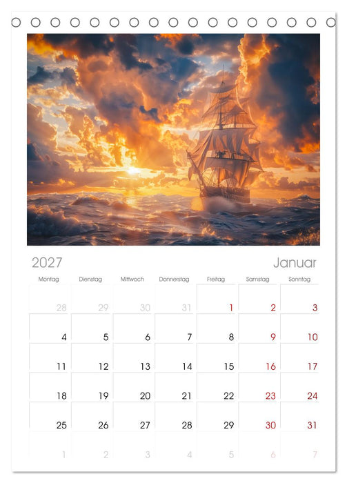 Wind und Wogen (CALVENDO Tischplaner A5H 2027)