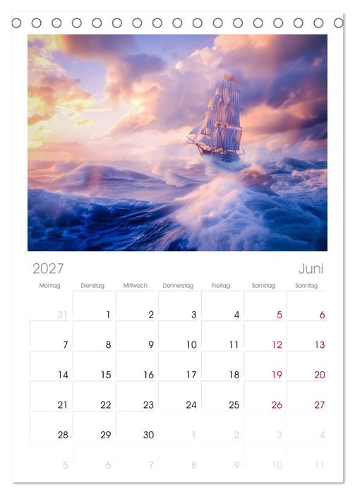 Wind und Wogen (CALVENDO Tischplaner A5H 2027)