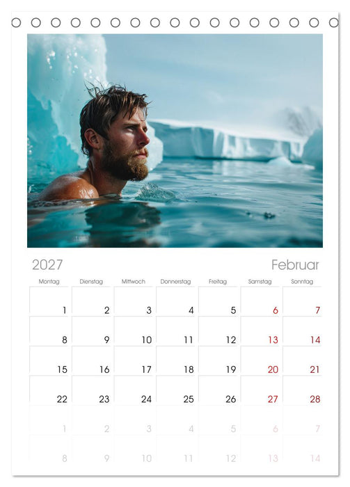 Eisbaden (CALVENDO Tischplaner A5H 2027)