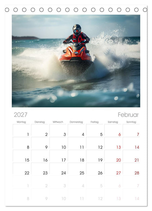 Jetski Power (CALVENDO Tischplaner A5H 2027)