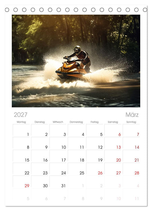 Jetski Power (CALVENDO Tischplaner A5H 2027)