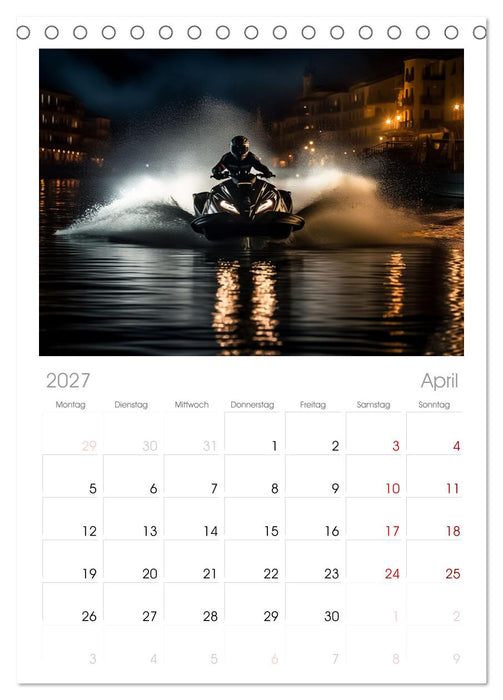 Jetski Power (CALVENDO Tischplaner A5H 2027)