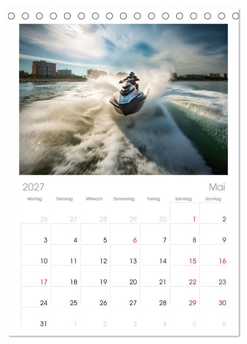 Jetski Power (CALVENDO Tischplaner A5H 2027)