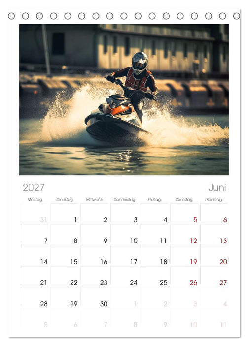 Jetski Power (CALVENDO Tischplaner A5H 2027)