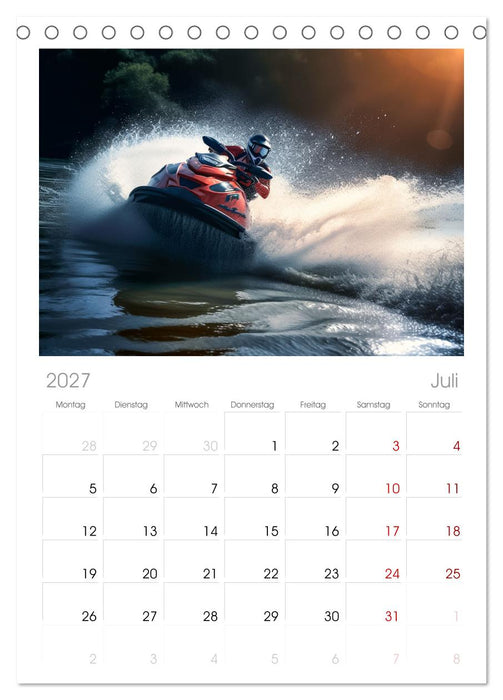Jetski Power (CALVENDO Tischplaner A5H 2027)