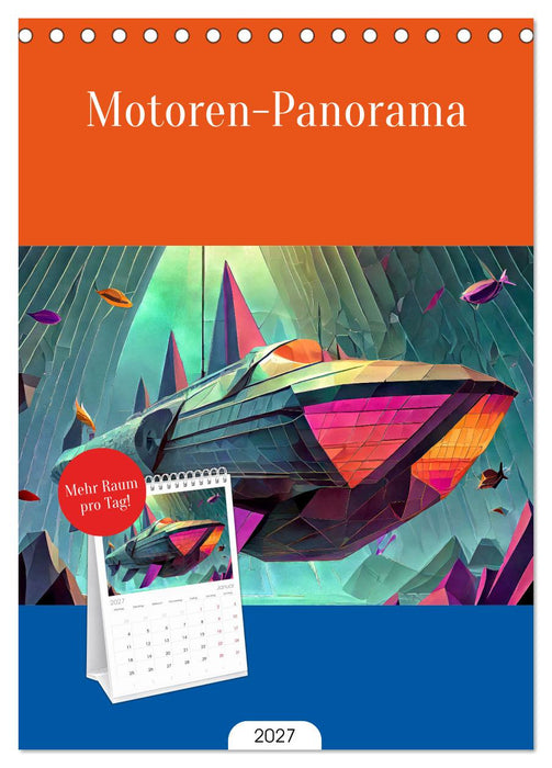 Motoren-Panorama (CALVENDO Tischplaner A5H 2027)
