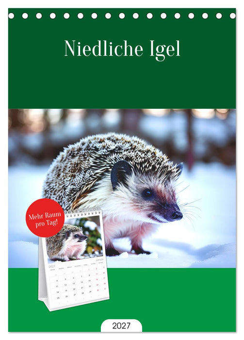 Niedliche Igel (CALVENDO Tischplaner A5H 2027)