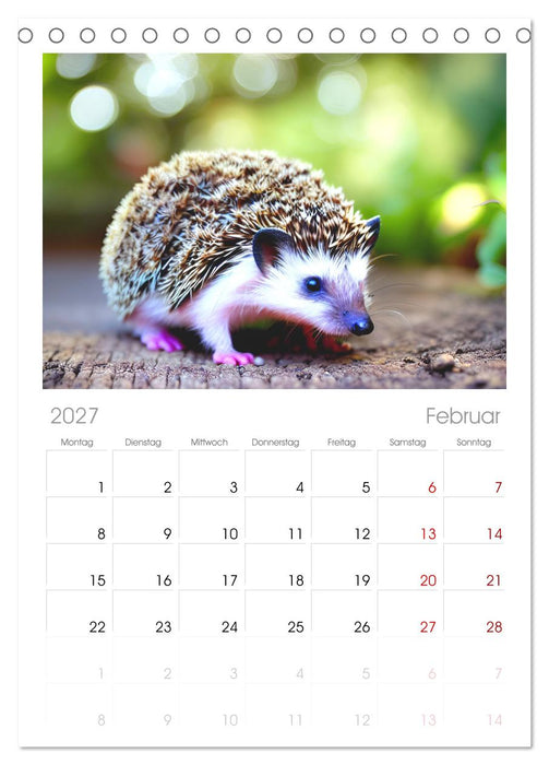Niedliche Igel (CALVENDO Tischplaner A5H 2027)