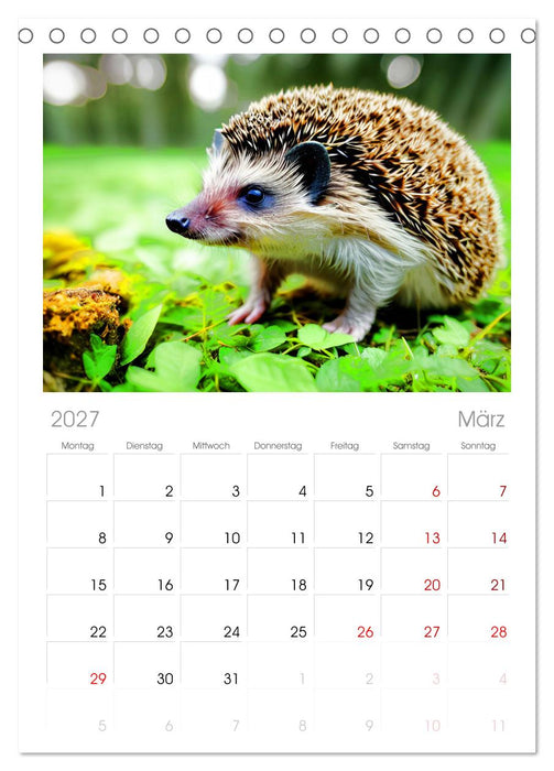 Niedliche Igel (CALVENDO Tischplaner A5H 2027)